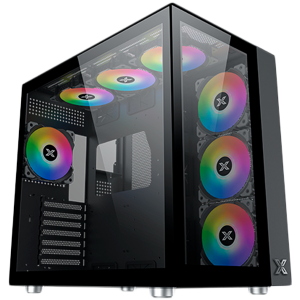 Aquarius Pro EN49417 Black, ATX/M-ATX/Mini ITX, USB3.0x2+USB2.0x2+Type C, Front & Left TG, 7PCS X24A & Galaxy II Fan Control Kit