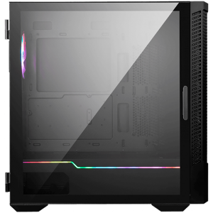 MSI MPG VELOX 100P AIRFLOW, Mid-Tower, ATX/Micro-ATX/Mini-ITX, 2x USB 3.2 Gen 1 Type-A, 1x USB 3.2 Gen 2x2 Type-C, 1xAudio/1xMic, 4x 120mm Fans (1x ARGB), ARGB Hub, Mesh Front Panel, Vertical GPU Bracket (No Riser Cable Included), Temp Glass +4RGB st