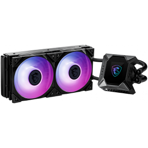 MSI MPG CORELIQUID K240 V2 Liquid Cooler, 2X 120mm ARGB 2500rpm PWM Fans, 2.4" Customizable LCD display, VRM Fan, Intel LGA 115x/1200/1700/1366/2011/2066, AMD AM5/AM4/FM2+/FM2/FM1/AM3+/AM3/AM2+/AM2, 3Y Warranty