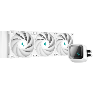 DeepCool LS720 WH, 360mm CPU Liquid Cooler, 3x120mm FC120 ARGB PWM Fans, ARGB Infinity Mirror, White, LGA 2066/2011-v3/2011/1700/1200/115x, AMD sTRX4/sTR4/AM5/AM4, 5Y, R-LS720-WHAMNT-G-1