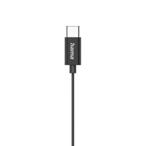 HAMA Слушалки "Classy", USB-C, накрайници, микрофон, защита от прегъване на кабела, черни