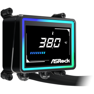 Asrock Challenger 240 Digital, AiO liquid cooler, ARGB, Digital display, 240 mm radiator, AM5, AM4, LGA1851, LGA1700, 90-ACLA36-BAAGA6, Black, 6Y