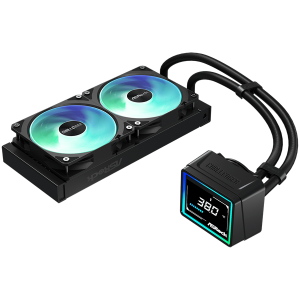 Asrock Challenger 240 Digital, AiO liquid cooler, ARGB, Digital display, 240 mm radiator, AM5, AM4, LGA1851, LGA1700, 90-ACLA36-BAAGA6, Black, 6Y