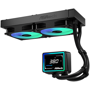 Asrock Challenger 240 Digital, AiO liquid cooler, ARGB, Digital display, 240 mm radiator, AM5, AM4, LGA1851, LGA1700, 90-ACLA36-BAAGA6, Black, 6Y