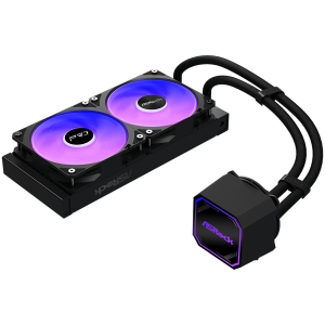 Asrock Pro 240 ARGB, AiO liquid cooler, 240 mm radiator, AM5, AM4, LGA1851, LGA1700, 90-APRA36-BAAGA6, Black, 6Y