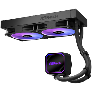 Asrock Pro 240 ARGB, AiO liquid cooler, 240 mm radiator, AM5, AM4, LGA1851, LGA1700, 90-APRA36-BAAGA6, Black, 6Y