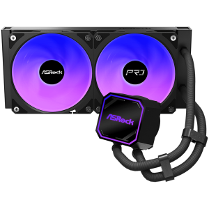 Asrock Pro 240 ARGB, AiO liquid cooler, 240 mm radiator, AM5, AM4, LGA1851, LGA1700, 90-APRA36-BAAGA6, Black, 6Y