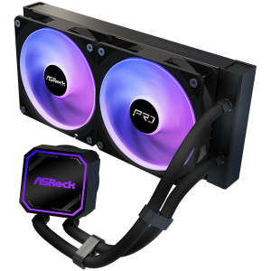 Asrock Pro 240 ARGB, AiO liquid cooler, 240 mm radiator, AM5, AM4, LGA1851, LGA1700, 90-APRA36-BAAGA6, Black, 6Y
