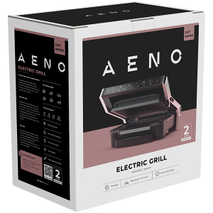AENO Electric Grill EG3: 2000W, 7 automatic programs +Manual mode, 4 Degrees of Roast, Color indication,  Removable plates Plate size 292*230mm