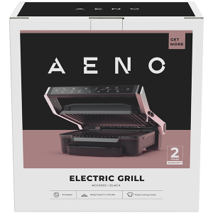 AENO Electric Grill EG3: 2000W, 7 automatic programs +Manual mode, 4 Degrees of Roast, Color indication,  Removable plates Plate size 292*230mm
