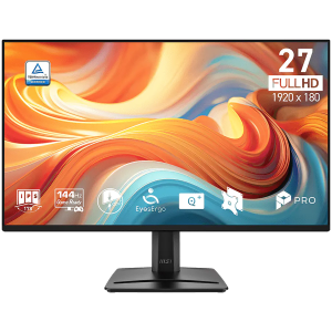 MSI PRO MP275 E14L Professional Business Monitor, 27" 144Hz, FHD (1920x1080) 16:9, IPS Anti-glare, 1ms/4ms, 300nits, 1500:1, 178/178, AMD FreeSync, HDR Ready, Tilt, Speakers, 1x D-Sub(VGA), 1x HDMI, 3Y Warranty