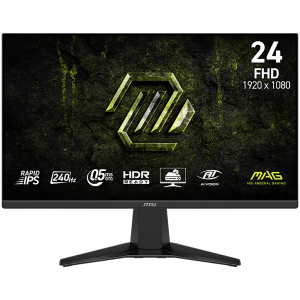 MSI MAG 245F X24 Gaming Monitor, 23.8" 240Hz, FHD (1920x1080) 16:9, Rapid IPS, 0.5ms, 300nits, 1000:1, 178/178, AMD FreeSync Premium, HDR Ready, Tilt, 1x DP, 2x HDMI, 1x Headphone out, 3Y Warranty