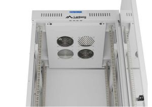 Комуникационен шкаф Lanberg Rack Cabinet 19" Free-Standing 42U/600X600 (FlAT Pack) With Glass Door LCD Grey V2