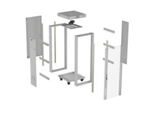 Комуникационен шкаф Lanberg Rack Cabinet 19" Free-Standing 42U/600X600 (FlAT Pack) With Glass Door LCD Grey V2