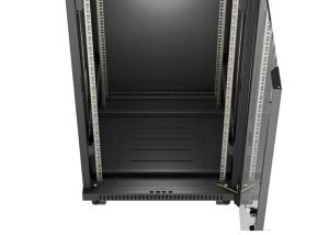 Комуникационен шкаф Lanberg Rack Cabinet 19" Free-Standing 22U/600X600 (FlAT Pack) With Glass Door LCD Black V2