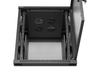 Комуникационен шкаф Lanberg rack cabinet 19" free-standing 15U/600X600 (FLAT PACK) with mesh door black