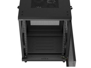 Комуникационен шкаф Lanberg rack cabinet 19" free-standing 15U/600X600 (FLAT PACK) with mesh door black
