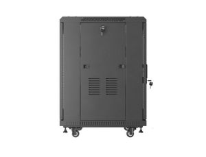 Комуникационен шкаф Lanberg rack cabinet 19" free-standing 15U/600X600 (FLAT PACK) with mesh door black