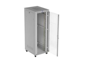 Комуникационен шкаф Lanberg Rack Cabinet 19" Free-Standing 47U/800X1000 (FlAT Pack) With Glass Door LCD Grey V2