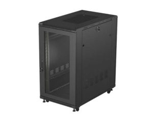Комуникационен шкаф Lanberg Rack Cabinet 19" Free-Standing 22U/600X1000 (FlAT Pack) With Mesh Door Black