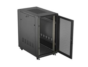 Комуникационен шкаф Lanberg Rack Cabinet 19" Free-Standing 22U/600X1000 (FlAT Pack) With Mesh Door Black