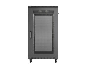 Комуникационен шкаф Lanberg Rack Cabinet 19" Free-Standing 22U/600X1200 (FlAT Pack) With Mesh Door Black