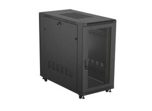 Комуникационен шкаф Lanberg Rack Cabinet 19" Free-Standing 22U/600X1200 (FlAT Pack) With Mesh Door Black