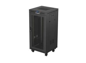 Комуникационен шкаф Lanberg Rack Cabinet 19" Free-Standing 24U/600X600 (FlAT Pack) With Mesh Door LCD Black V2