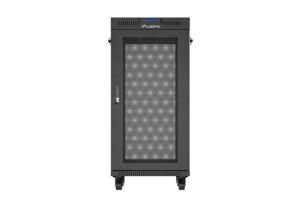 Комуникационен шкаф Lanberg Rack Cabinet 19" Free-Standing 24U/600X600 (FlAT Pack) With Mesh Door LCD Black V2