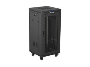 Комуникационен шкаф Lanberg Rack Cabinet 19" Free-Standing 24U/600X600 (FlAT Pack) With Mesh Door LCD Black V2