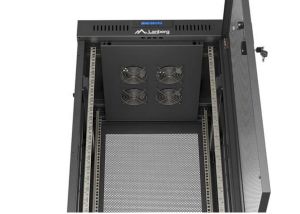 Комуникационен шкаф Lanberg Rack Cabinet 19" Free-Standing 24U/600X600 (FlAT Pack) With Mesh Door LCD Black V2