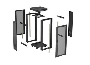 Комуникационен шкаф Lanberg Rack Cabinet 19" Free-Standing 24U/600X600 (FlAT Pack) With Mesh Door LCD Black V2