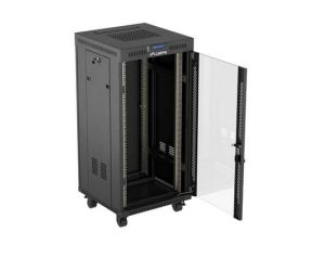 Комуникационен шкаф Lanberg Rack Cabinet 19" Free-Standing 24U/600X600 (FlAT Pack) With Glass Door LCD Black V2