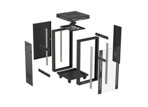 Комуникационен шкаф Lanberg Rack Cabinet 19" Free-Standing 24U/600X600 (FlAT Pack) With Glass Door LCD Black V2