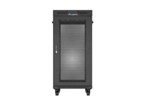 Комуникационен шкаф Lanberg Rack Cabinet 19" Free-Standing 24U/600X800 (FlAT Pack) With Mesh Door LCD Black V2