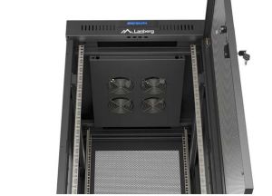 Комуникационен шкаф Lanberg Rack Cabinet 19" Free-Standing 24U/600X800 (FlAT Pack) With Mesh Door LCD Black V2