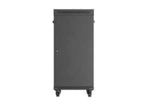 Комуникационен шкаф Lanberg Rack Cabinet 19" Free-Standing 24U/600X800 (FlAT Pack) With Glass Door LCD Black V2