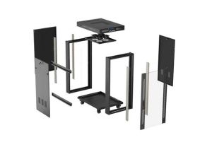 Комуникационен шкаф Lanberg Rack Cabinet 19" Free-Standing 24U/600X800 (FlAT Pack) With Glass Door LCD Black V2
