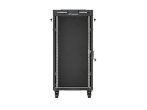 Комуникационен шкаф Lanberg Rack Cabinet 19" Free-Standing 24U/600X800 (FlAT Pack) With Glass Door LCD Black V2
