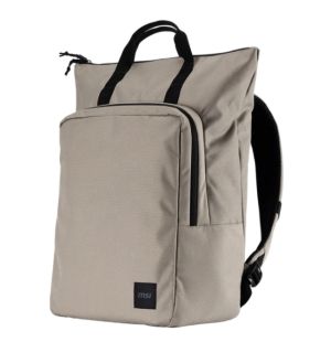 Раница MSI Venture Backpack, For up to 16 inch laptops, Front zipper storage bag, Water-repellent and wear-resistant, Moisture - bacteria proof, Environmentally certification, Desert beige grey, 46 x 40 x 15cm , easily accommodating laptops under 16 inche