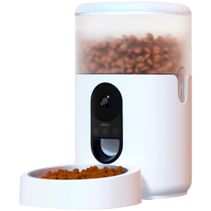 Imou Smart Pet Feeder, 360 panoramic view, 2.5K HD image, smart dispensing, pet and eating detection, built-in mic and speaker, battery mode 3x 1.5V D-size