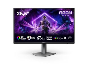 Монитор AOC AG276QKD2, 26.5" QD-OLED, 2560x1440@500Hz, 0.03ms GtG, 1000cd m/2, 1.5M:1, 80M:1 DCR, Adaptive Sync, Low Blue Light, FlickerFree, 5Wx2, Tilt, Height Adjust, Pivot, Swivel, 2xHDMI, DP, USB hub