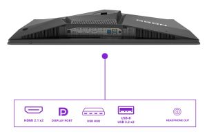 Монитор AOC AG276QKD2, 26.5" QD-OLED, 2560x1440@500Hz, 0.03ms GtG, 1000cd m/2, 1.5M:1, 80M:1 DCR, Adaptive Sync, Low Blue Light, FlickerFree, 5Wx2, Tilt, Height Adjust, Pivot, Swivel, 2xHDMI, DP, USB hub