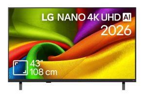 Телевизор LG 43NU8E0B3LA, 43" 4K HDR UHD, 3840x2160, DVB-T2/C/S2, AI Alpha 7, HDR 10, webOS 26, ThinQ AI, VRR, ALLM, HGiG, WiFi, Clear Voice, 4K Super Upscaling, Bluetooth 5.3, Hdmi e-ARC , CI, LAN, AirPlay2, AI Sound Pro, Google Cast, 2 Pole stand, Black
