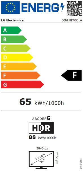 Телевизор LG 50NU8E0B3LA, 50" 4K HDR UHD, 3840x2160, DVB-T2/C/S2