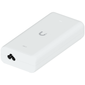 Ubiquiti UniFi 10G PoE+++ Adapter (90W), can power UniFi PoE+++ devices, reduce dependency on PoE switch power, and provide a Multi-Gigabit LAN connection, Contains RJ45 data input, AC cable with earth ground, and PoE+++ output