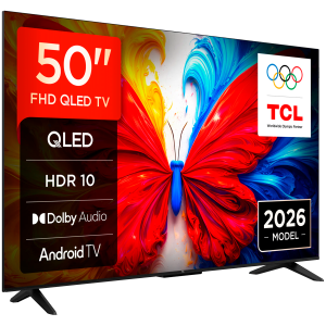 50-inch QLED TV, HDR 10, Multiple Viewing Mode, Dolby Audio, Android TV