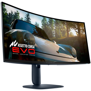 Monitor LED Alienware AW3425DW 34.2", 3440x1440, UW-QHD, 240Hz, QD-OLED AG, 21:9, 1.5m:1, 250 cd/m2 / 1000 cd/m2, 0.03ms GTG, 178/178, 99.3% DCI-P3, DP, 2xHDMI, 1xUSB-B, 1xUSB-A, 1xUSB-C (15W), T/S/H Adj (11cm), Curved (1800R),  True Black, 3Y