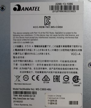 Cisco WS-C3850-48U-S V05 Switch