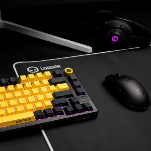 LORGAR KBP7075W, Wireless 75% Mechanical Gaming Keyboard Pro, Black/yellow, EN layout